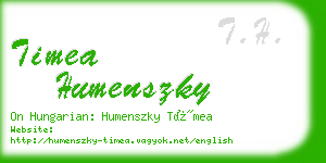 timea humenszky business card